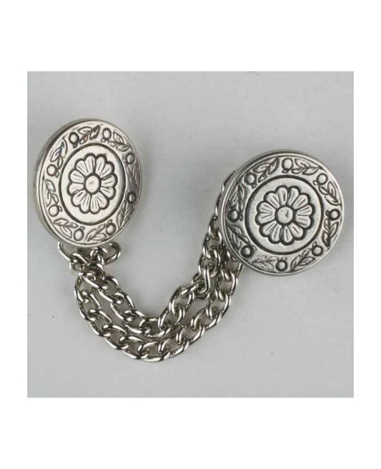 DILL tuplametallinappi ketjulla hopea 18 mm