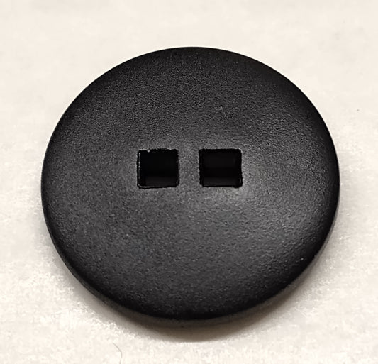 Musta muovinappi 22 mm