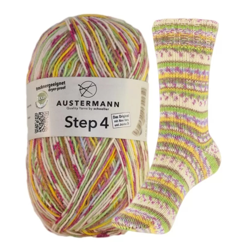 AUSTERMANN Step 4 kirjava sukkalanka 100 g