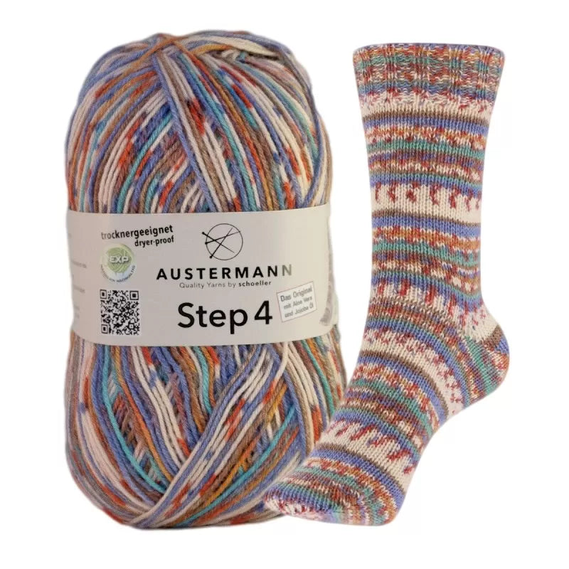 AUSTERMANN Step 4 kirjava sukkalanka 100 g