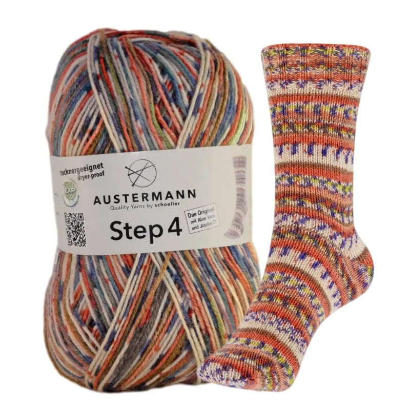 AUSTERMANN Step 4 kirjava sukkalanka 100 g