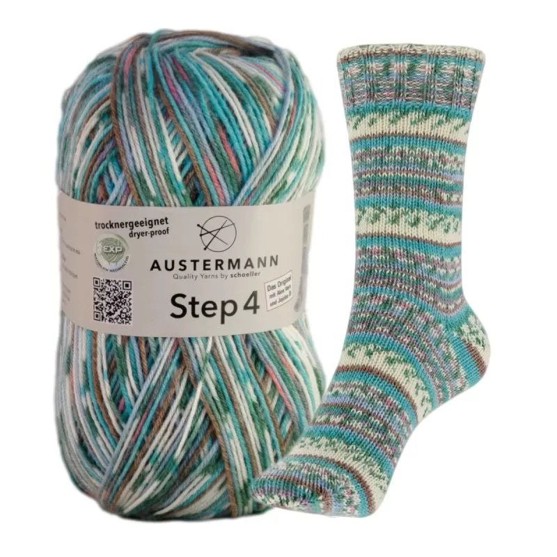 AUSTERMANN Step 4 kirjava sukkalanka 100 g