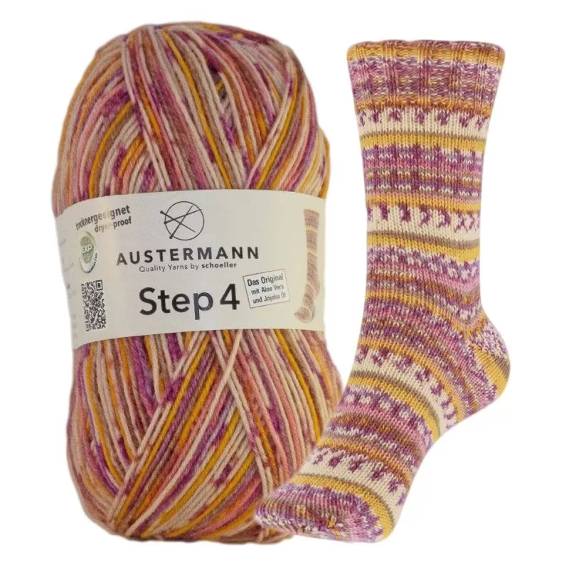 AUSTERMANN Step 4 kirjava sukkalanka 100 g