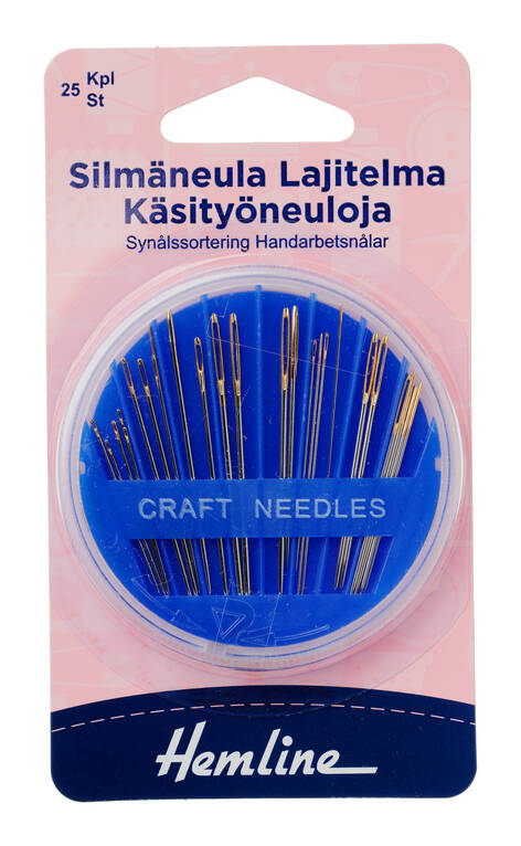 HEMLINE Silmäneulalajitelma käsityöneuloja