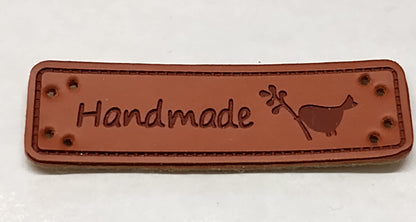 Keinonahkaiset Handmade -merkit 5,5 x 1,5 cm