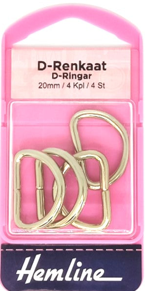 HEMLINE D-rengas 20 mm 4 kpl