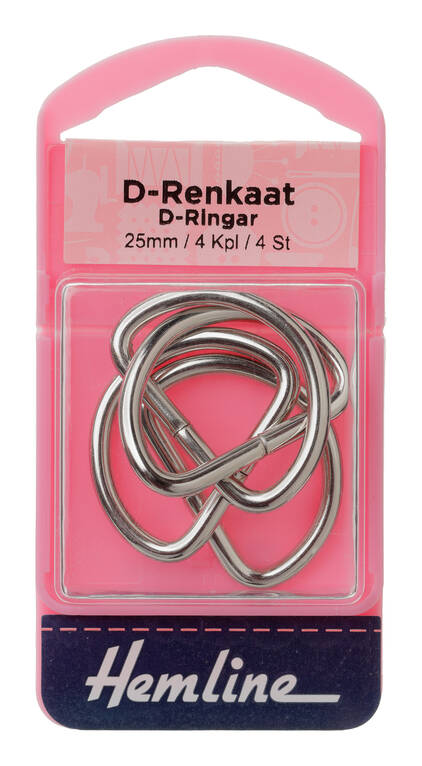 HEMLINE D-rengas 25 mm 4 kpl